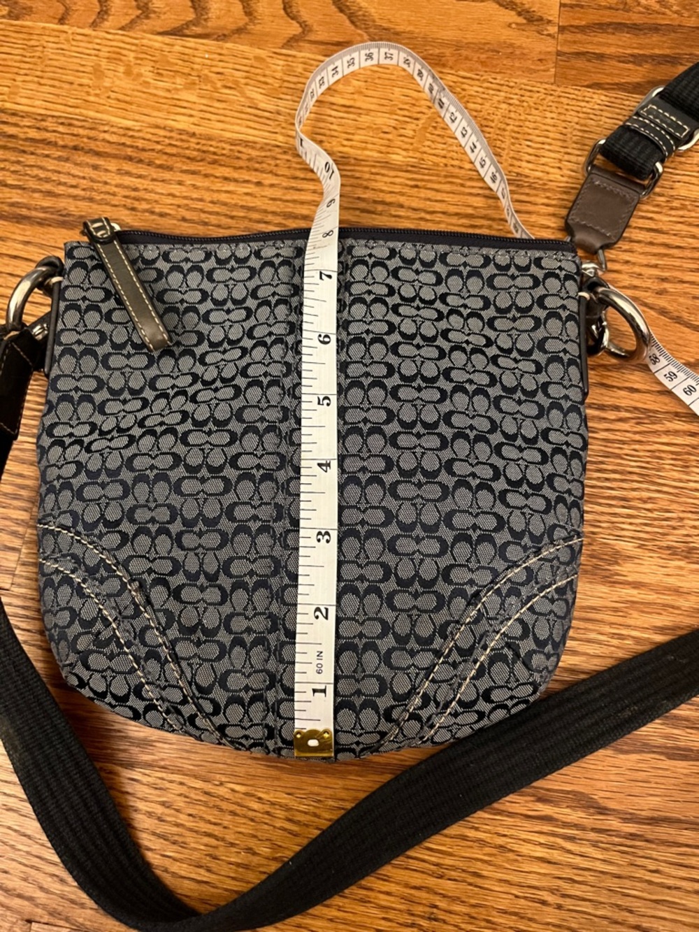 Y2K Coach Soho Mini Signature Bag 44718 Classic Coach Design Navy and Gray COA - Picture 13 of 16